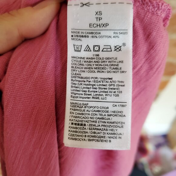 Gap cotton blend dress xs pink mauve - Picture 3 of 3